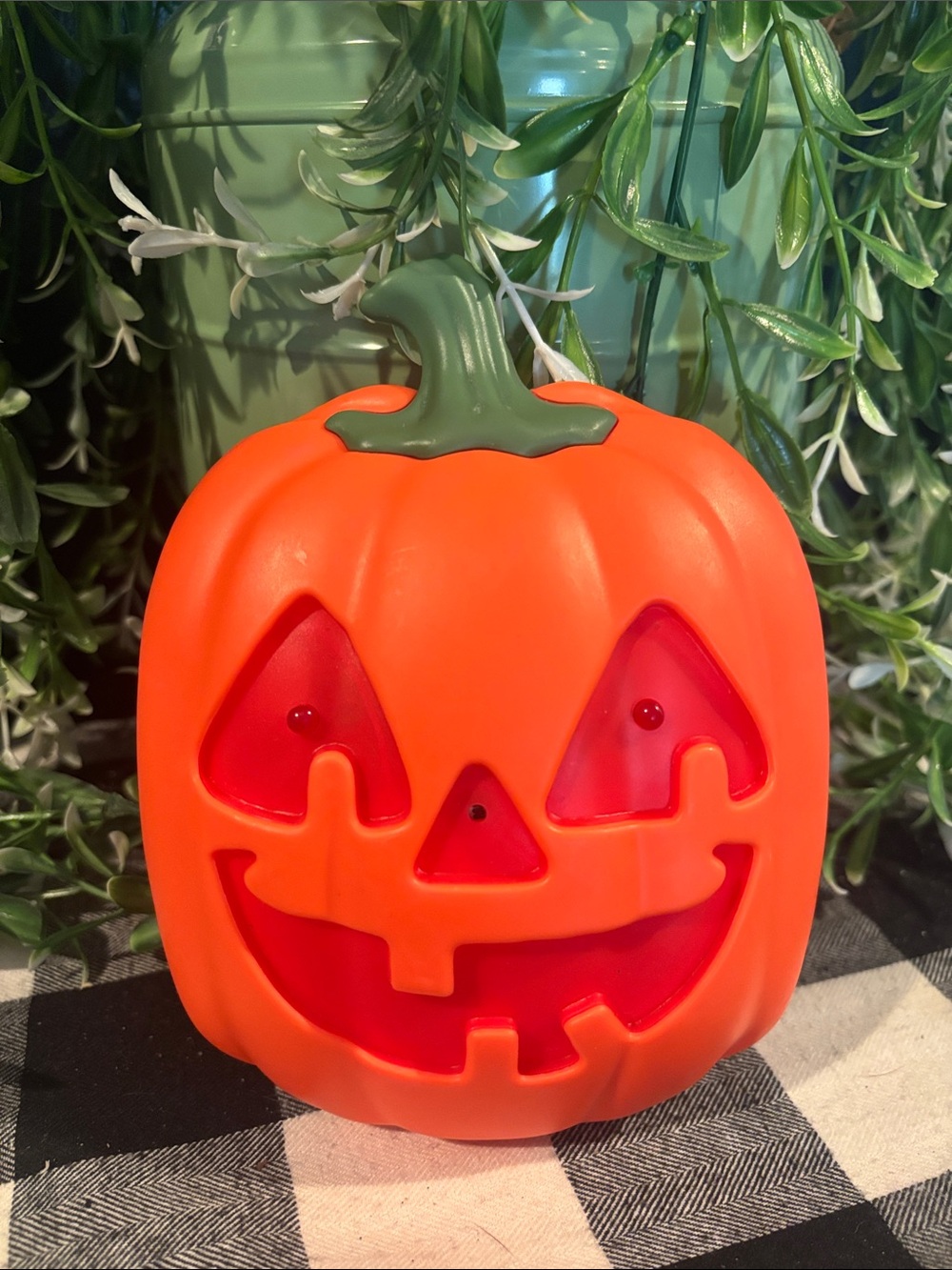 Orange Jack-O'-Lantern Pumpkin Light and Sound Hanging Decor - Picture 1 of 3